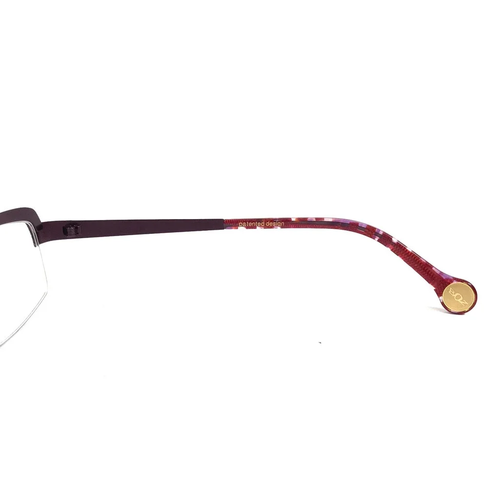 BOZ Eyeglasses Frames VIOLET 8070 Pink Purple Spiral Pattern Half Rim 53-17-140